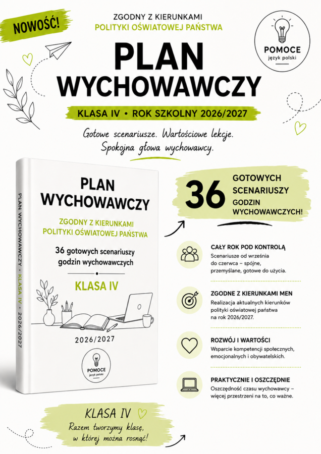 36  scenariuszy  godzin wychowawczych kl 4 PLAN PRACY WYCHOWAWCZEJ