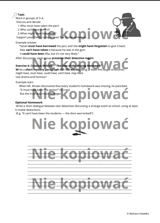 Scenariusz i karta pracy The Grammar of Lies and Secrets – Modals of Deduction (B2)