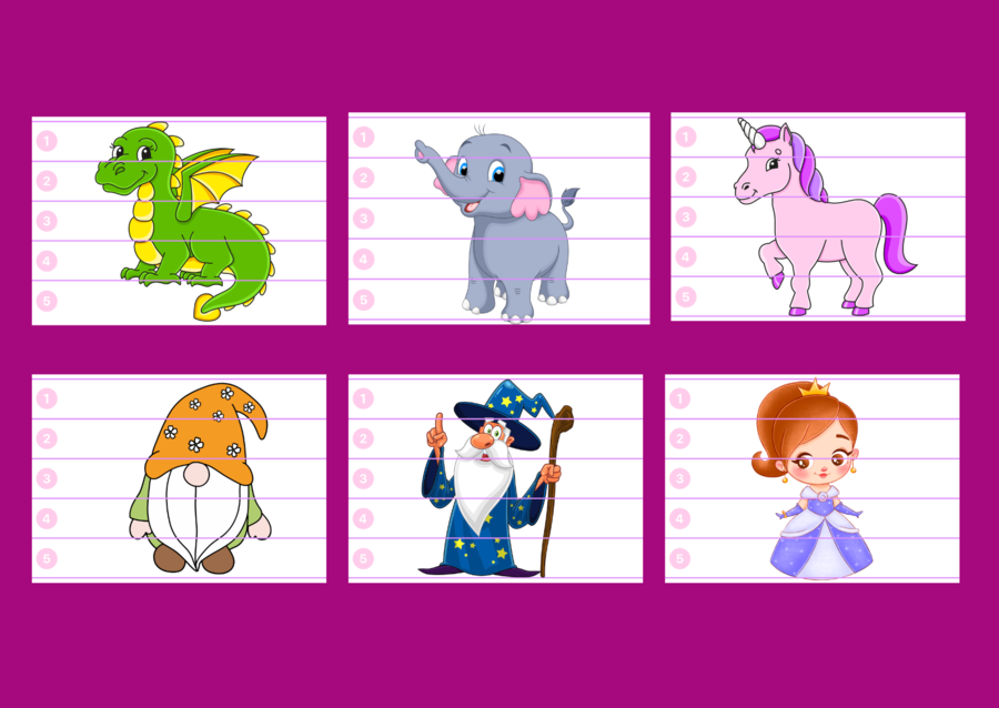 DZIEŃ POSTACI Z BAJEK – PUZZLE – biblioteka – świetlica – przedszkole – 12 wersji