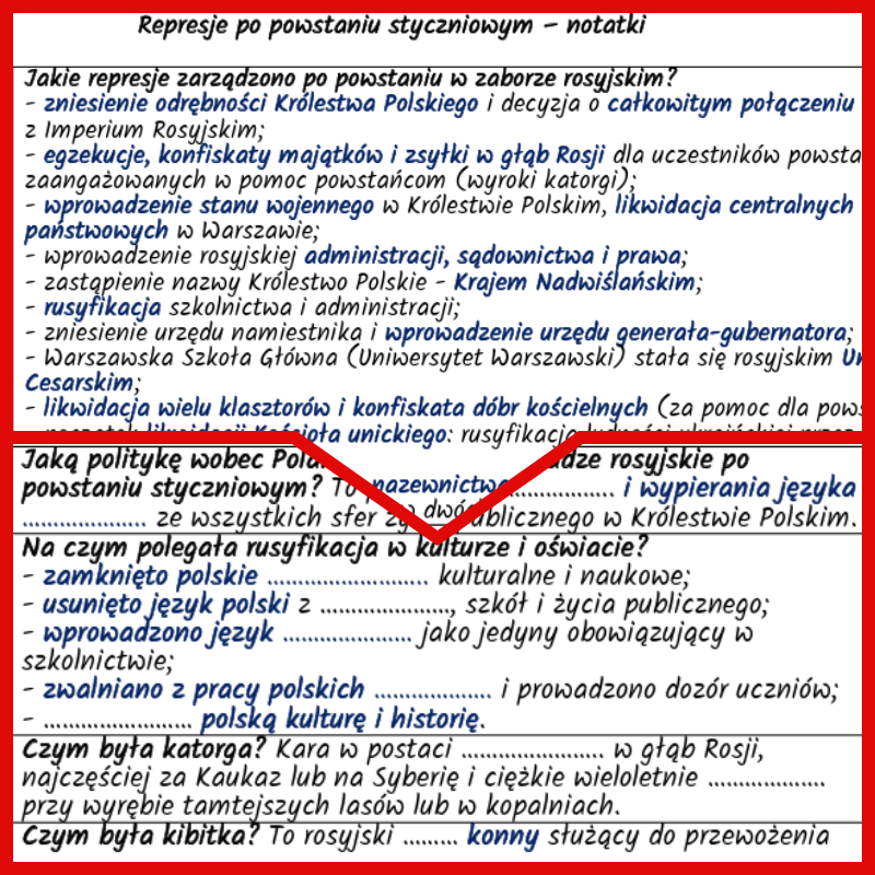 Represje po powstaniu styczniowym