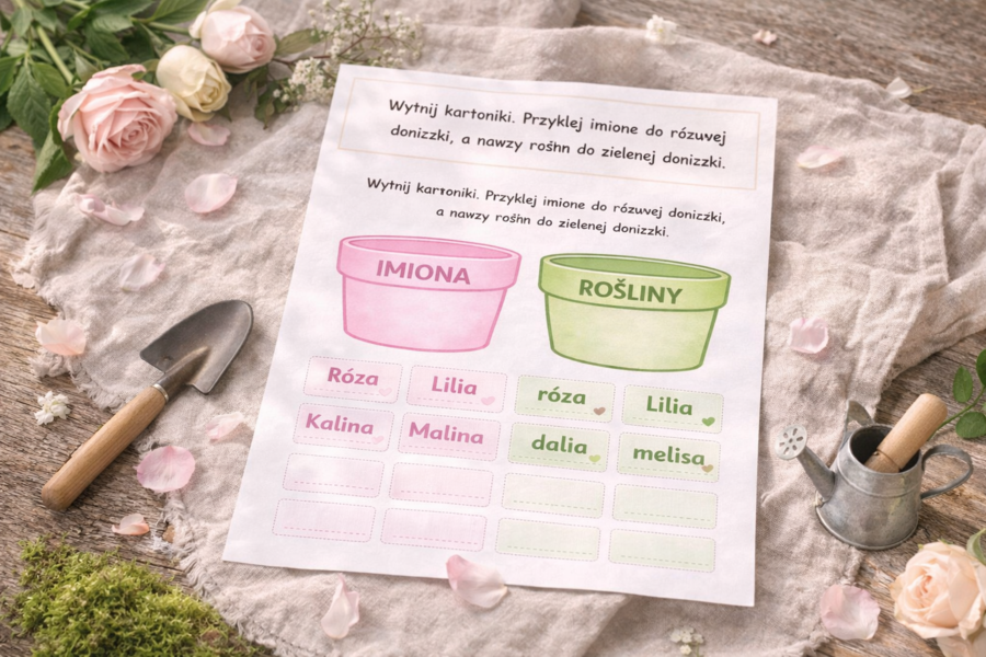 Materiał ćwiczeniowy z języka polskiego – Róża i róża