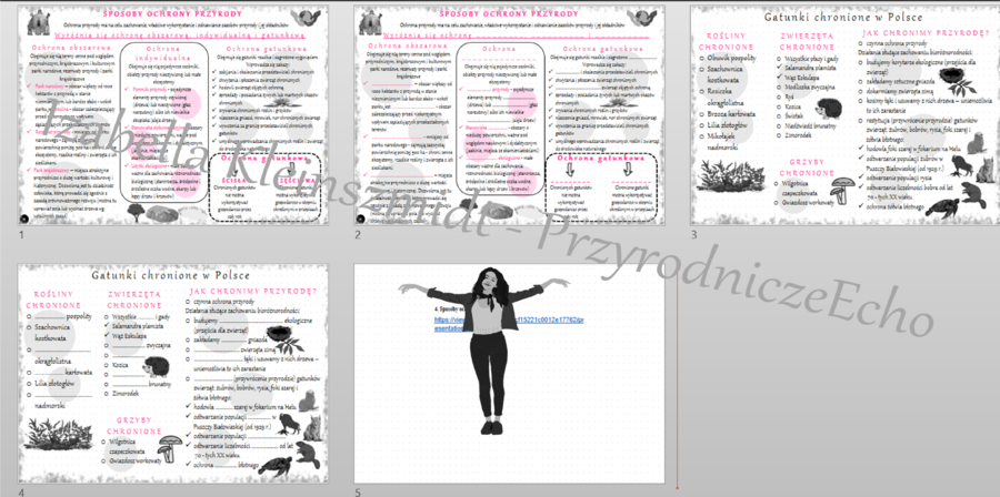Mini zestaw do tematu „ Sposoby ochrony przyrody”- sketchnotki + karty pracy + gratisowy link do prezentacji multimedialnej niekomercyjnej wykonanej w genial.ly do indywidualnego pobrania i użycia do celów niekomercyjnych. Biologia klasa 8, dział IV „Czł