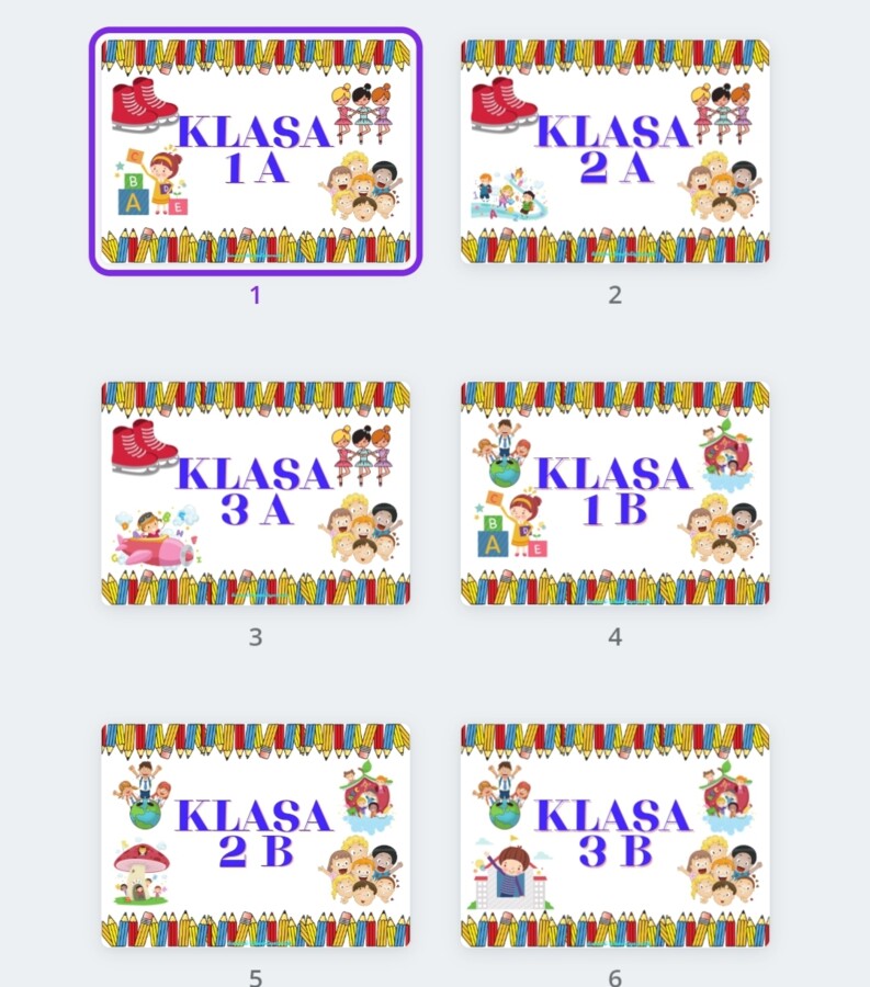 Tabliczka na drzwi klasy 1-3