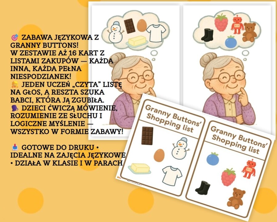 Granny Button Shopping list