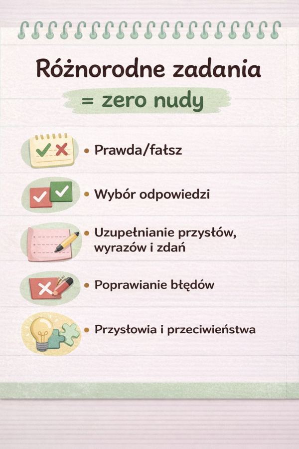 PISOWNIA "NIE" Z RÓŻNYMI CZĘŚCIAMI MOWY [Karta pracy, sprawdzian]