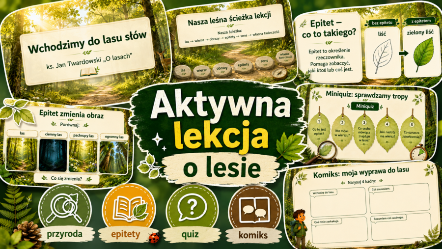 Prezentacja. "O lasach". Ks. Jan Twardowski. [80 Slajdów]