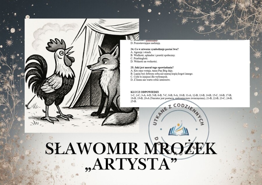 TEST- SŁAWOMIR MROŻEK – „ARTYSTA” (25 zadań zamkniętych)