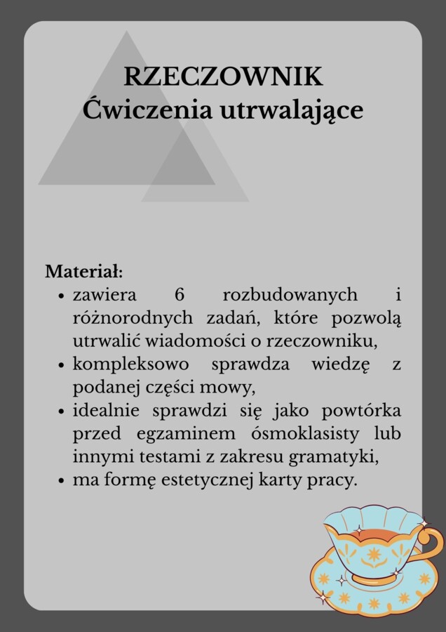 Rzeczownik - ćwiczenia utrwalające