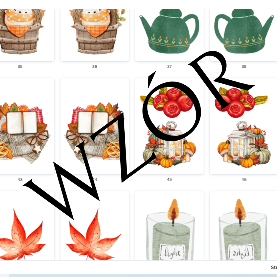 Jesienne dekoracje na okna (dwustronne) i kolorowanki