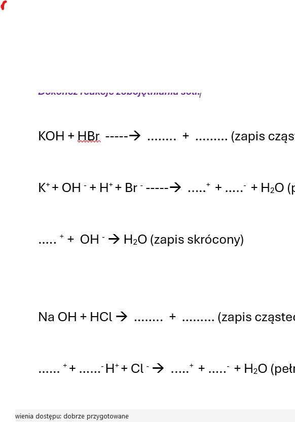 Reakcje zobojętniania SOLE