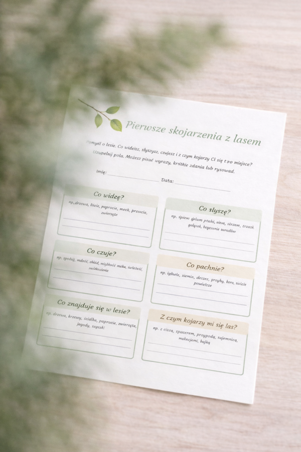 Pierwsze skojarzenia z lasem [Karta pracy]