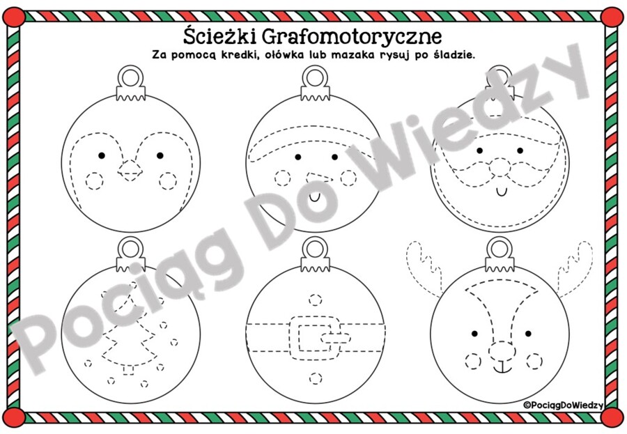 Rysowanie po śladzie - dekorujemy bombki
