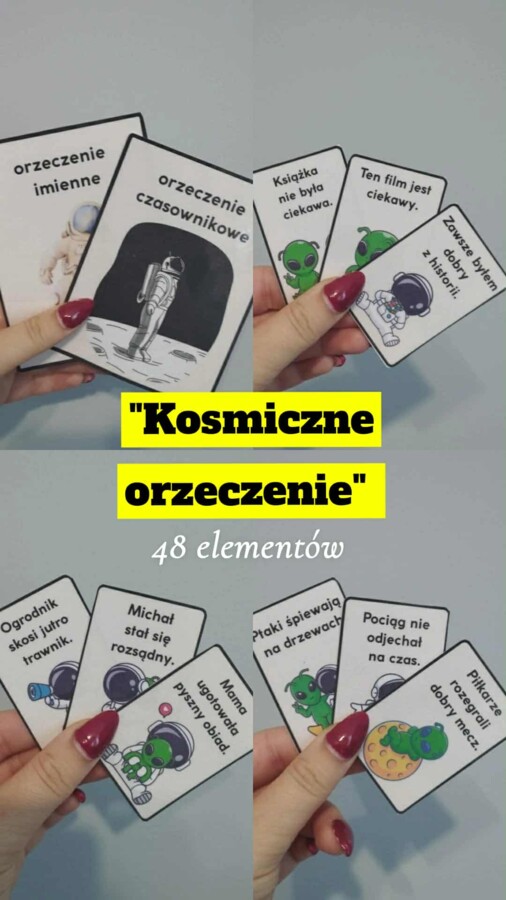 "Kosmiczne orzeczenie" - orzeczenie imienne i czasownikowe gra dydaktyczna