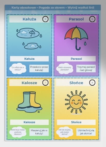 Karty obrazkowe: „Pogoda za oknem”