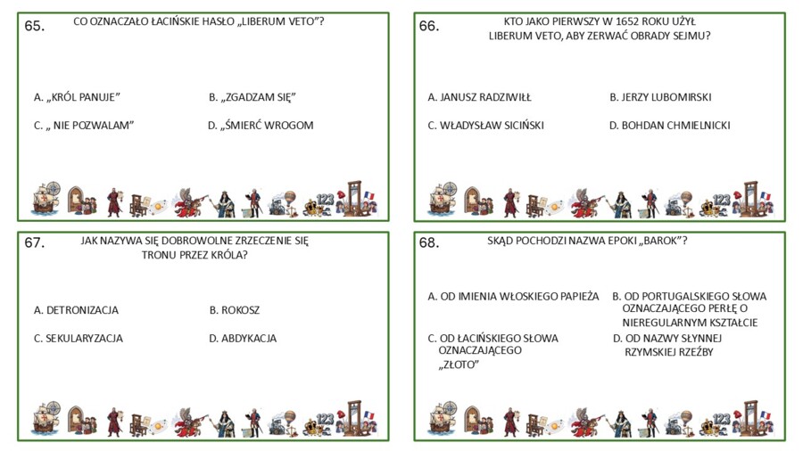 Gra edukacyjna typu Milionerzy klasa 6
