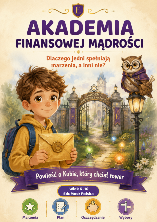 Akademia Finansowej Mądrości – Opowiadanie edukacyjne z kartami aktywności | wiek 6-10 lat | PDF
