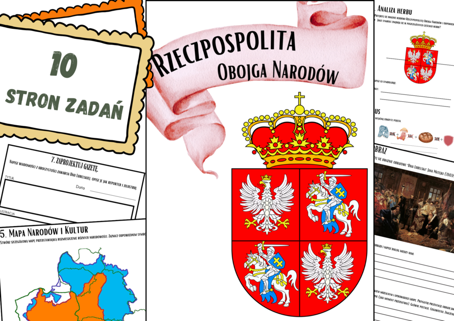 Karty Pracy - Unia Lubelska i Rzeczpospolita Obojga Narodów. 10 stron