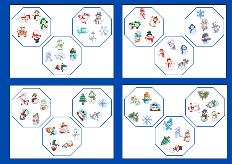 DZIEŃ BAŁWANA – Dzień Bałwanka - ZIMA – dooble – biblioteka – świetlica – przedszkole – 36 szt.