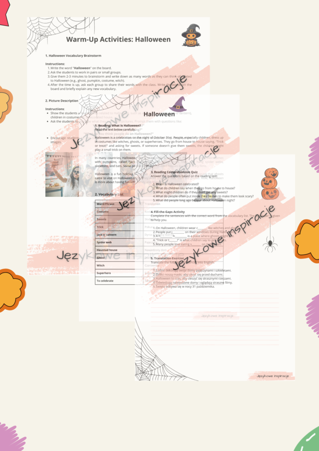 Halloween Karty Pracy A2-B1