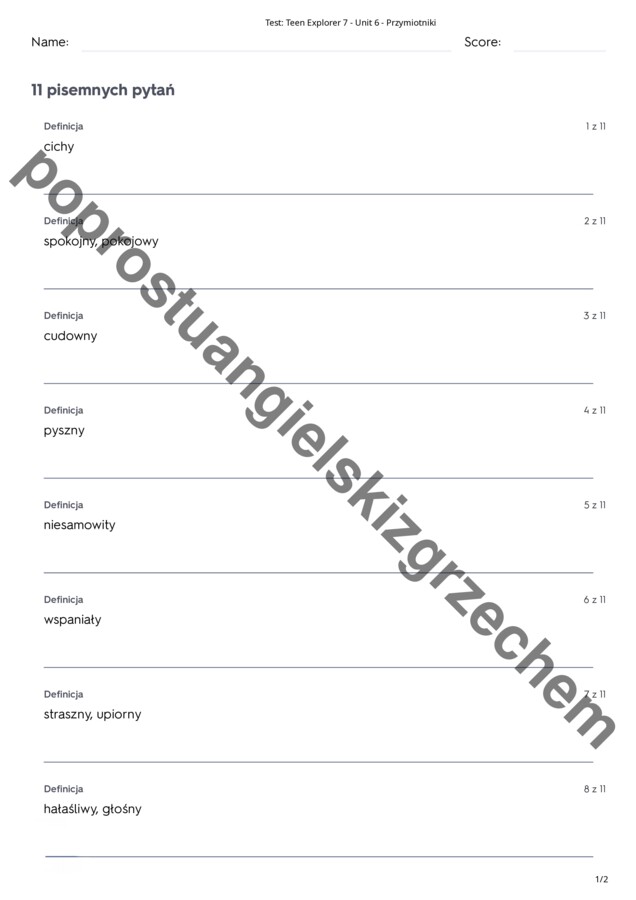 Teen Explorer 7 - Unit 6 - testy