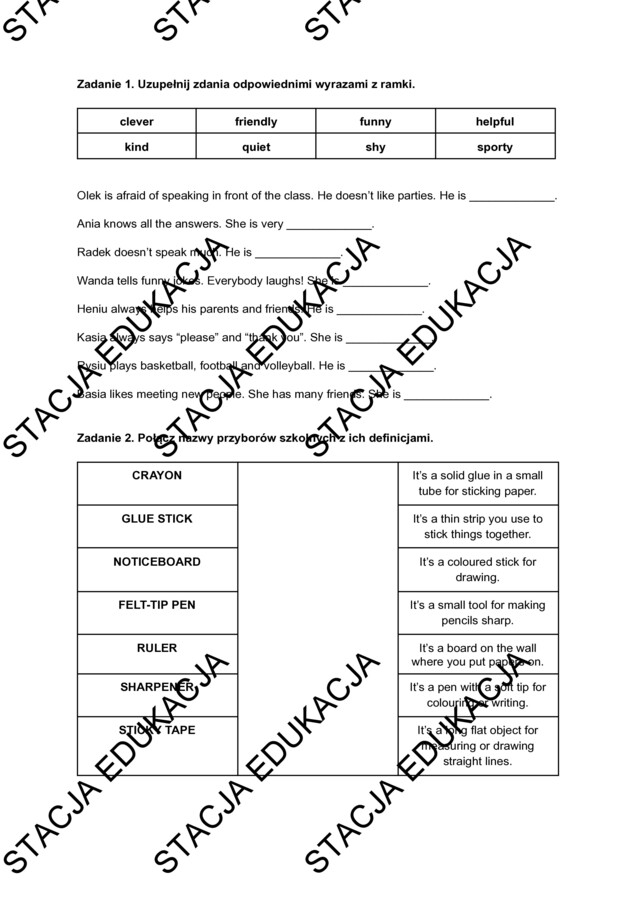 Brainy 4 Unit 2 – Powtórka do sprawdzianu z kluczem odpowiedzi