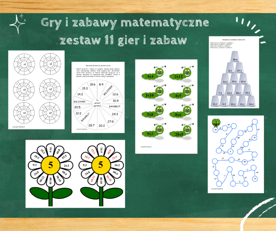 Zestaw gier i zabaw na cały rok - tabliczka mnożenia i dzielenia