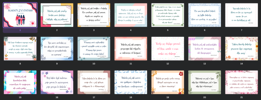 Plakaty z cytatami - Dzień Kobiet