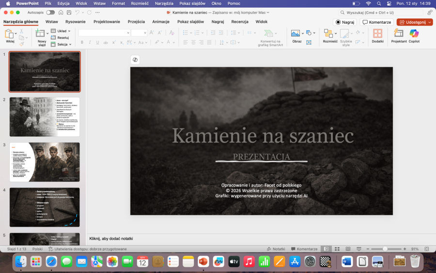Kamienie na szaniec - nowoczesna prezentacja