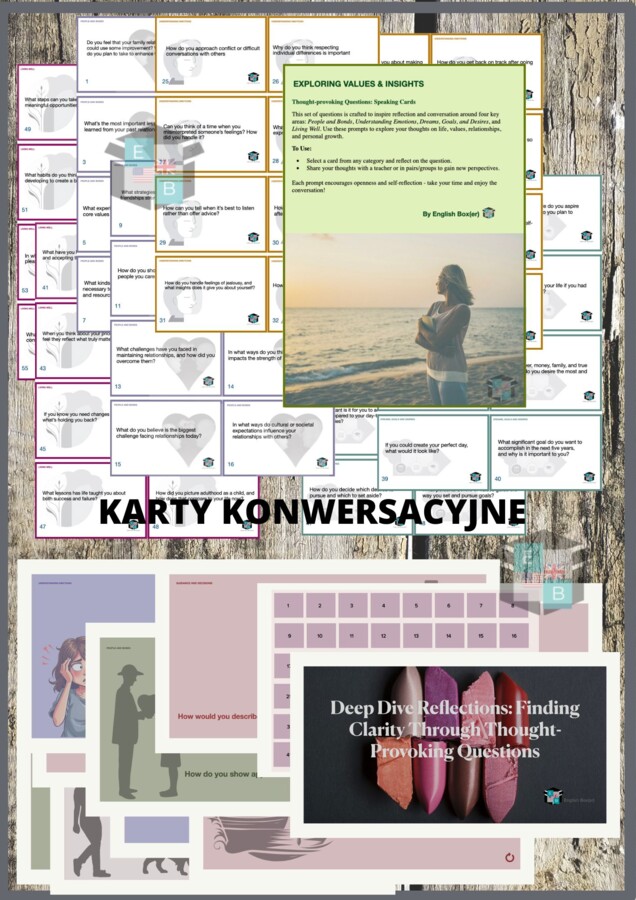 Karty konwersacyjne + prezentacja ppt : EXPLORING VALUES.