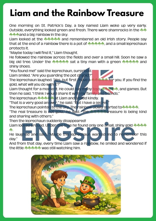 Escape Room St. Patrick’s Day – język angielski kl. 4–6 (40 stron + klucz)