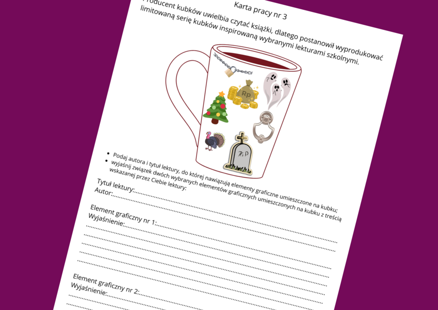 "OPOWIEŚĆ WIGILIJNA" - lektury- kl. 4-8 – ikonki – powtórzenie - powtórka - egzamin - karta pracy