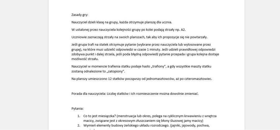 Gra statki - układ rozrodczy