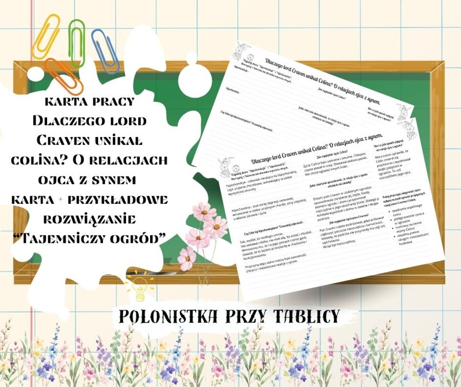 Karta pracy + propozycja rozwiązań „Tajemniczy ogród” O relacjach ojca z synem. Dlaczego lord Craven unikał Colina?