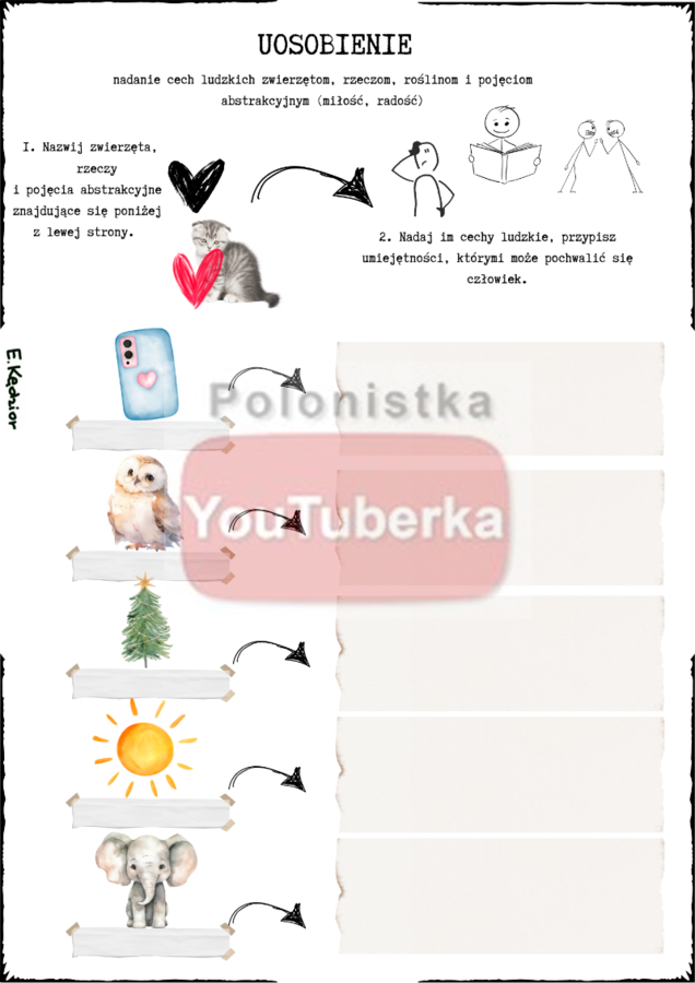 Uosobienie - karta pracy