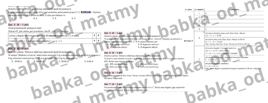 Przygotuj się do E8 z matematyki – MiniTest 9