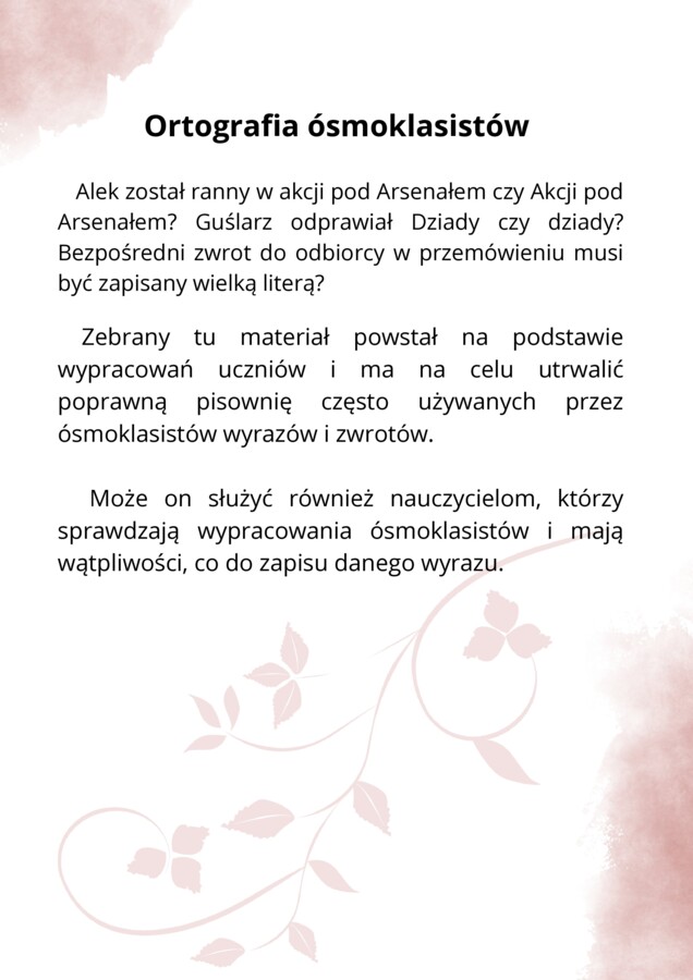 Ortografia ósmoklasistów