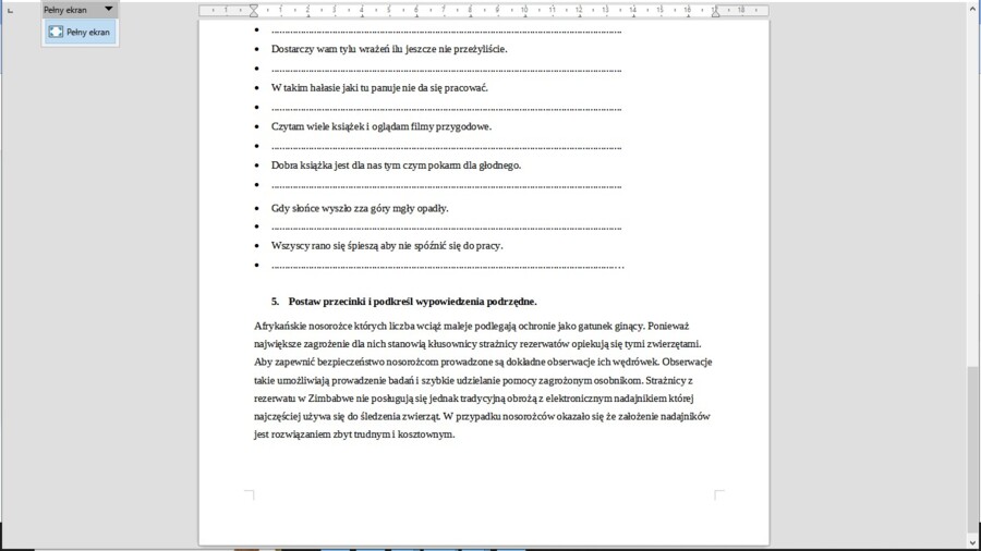 Sprawdzam swoją wiedzę z wypowiedzenia złożonego podrzędnie