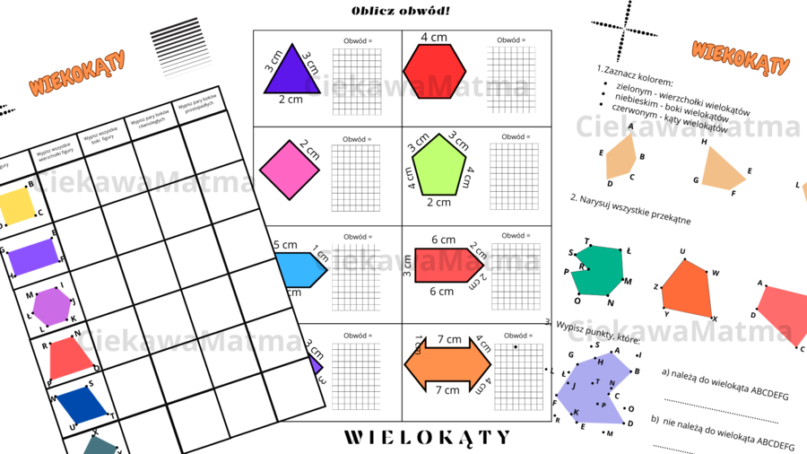 Wielokąty w akcji – kreatywne karty pracy do geometrii!