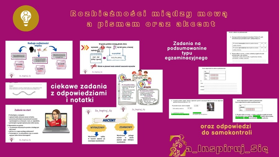 Fonetyka kl. VII-VIII- scenariusze, karty pracy, zadania egzaminacyjne