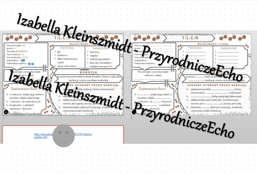 Minizestaw na temat „Tlen” – sketchnotka + karta pracy w power point + gratisowy link do prezentacji multimedialnej niekomercyjnej wykonanej w genial.ly do indywidualnego pobrania i użycia do celów niekomercyjnych. Chemia 7, „Gazy i tlenki”