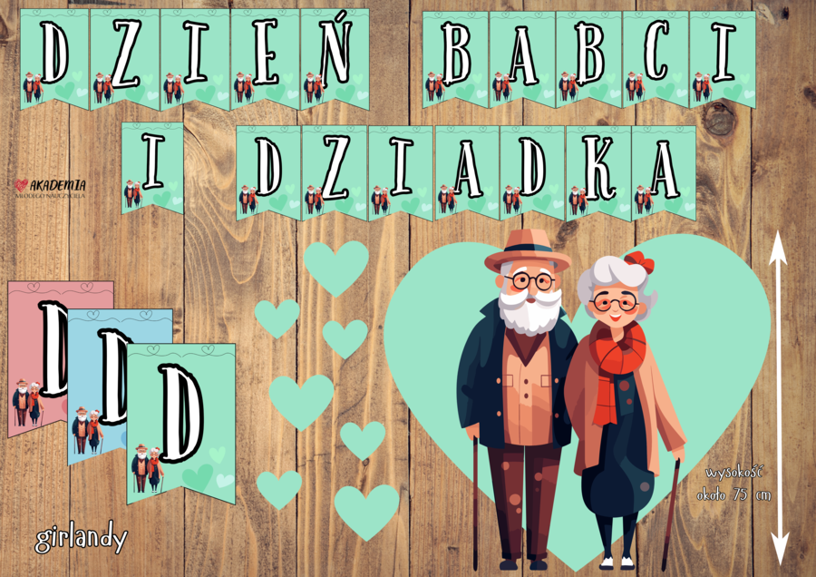 DZIEŃ BABCI I DZIADKA - ZESTAW DEKORACJI