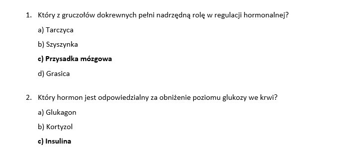 Test- regulacja hormonalna