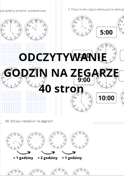 Ćwiczenia w odczytywaniu godzin. Zegar dla klasy 1-3