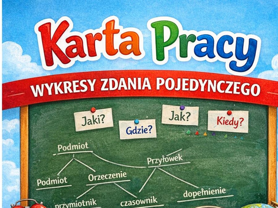 Gramatyka w pigułce - WYKRESY ZDAŃ POJEDYNCZYCH  (kl. 4-8)