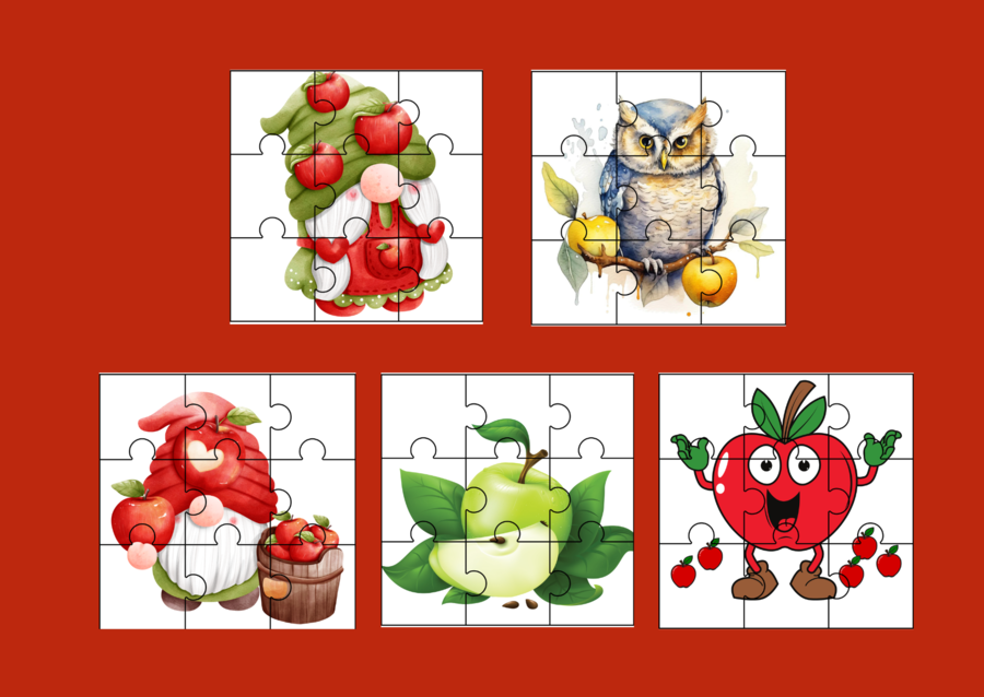 DZIEŃ JABŁKA – puzzle - 15 szt.