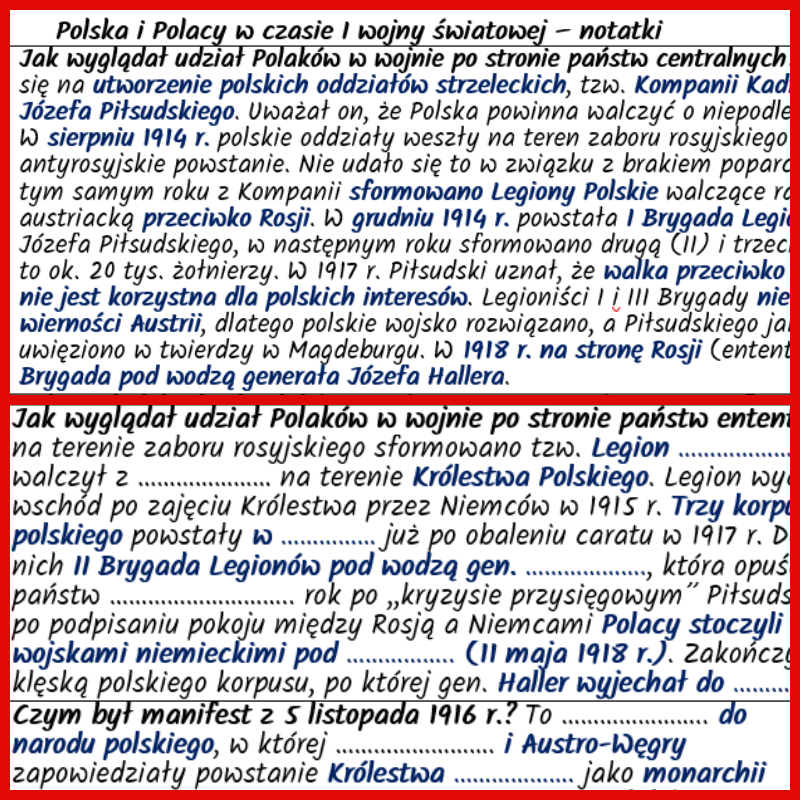 Polska i Polacy w czasie I wojny światowej