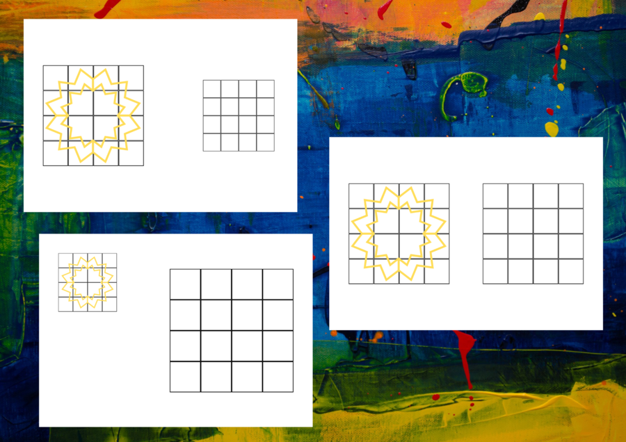 Przerysuj - pomniejsz - powiększ: 16-elementów