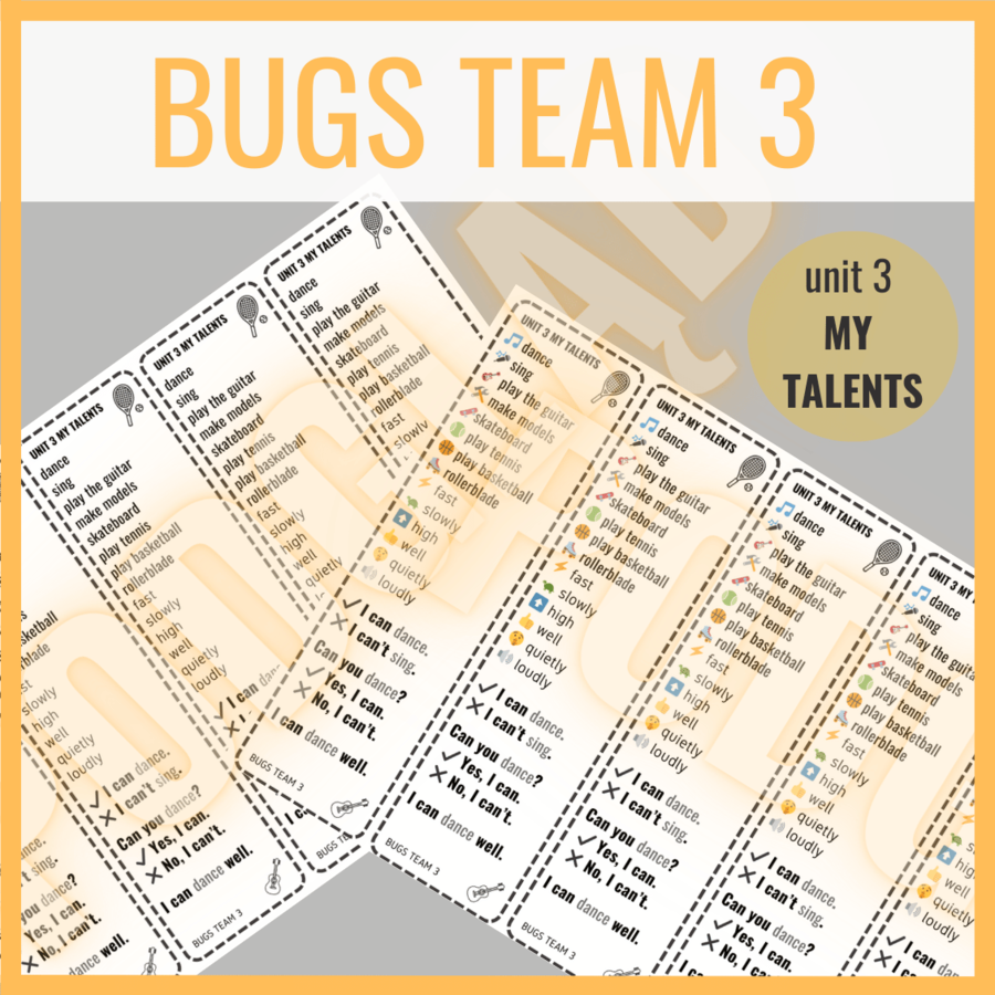 Bugs Team 3 unit 3 MY TALENTS - zakładki do książki