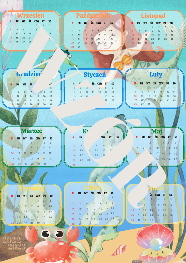 Kalendarz Dni Nietypowych 2022/2023 - krab