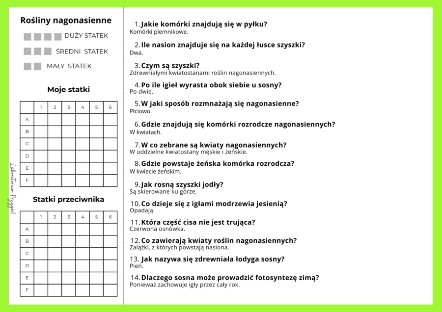 Statki biologiczne klasa 5